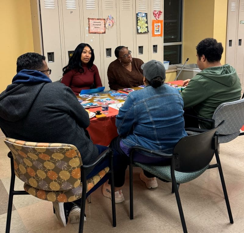 People sitting around table